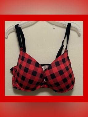 Victoria Secret Plaid Red & Black Push-Up Bra - Women's Intimates